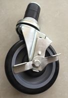 4" Caster with 1-2/5" Plastic Expanding Stem with Side Brake