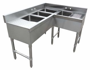 Corner Bar Sink with 3" Backsplash