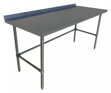 Worktable with Open Base – Rear Edge Up, Galvanized Base