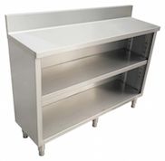 Stainless Steel Cabinet – Backsplash, Open Front