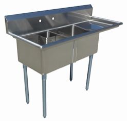 18-Gauge 304 Stainless Compartment Sink – No Drainboard
