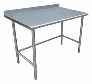 Worktable with Open Base – Rear Edge Up, Galvanized Base