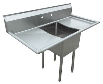 18-Gauge 304 Stainless Compartment Sink – Left Drainboard