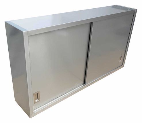 Stainless Steel Enclosed Wall Cabinet – Sliding Doors, Welded