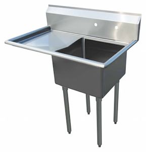 18-Gauge 304 Stainless Compartment Sink – Left & Right Drainboards