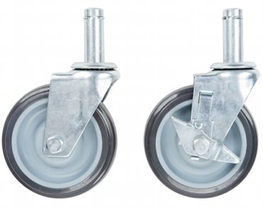 5" Caster with Round Stem for Wire Shelving Post Without Brake