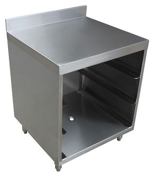 Glass Rack Storage Unit with 3" Backsplash