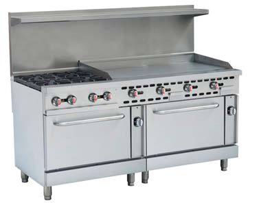 Gas Range 4 Burners with 48” Griddle & Oven