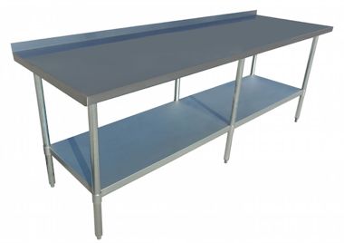 Worktable – Rear Edge Up, Galvanized Base
