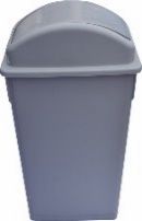 Square Trash Can 24 Gallon Lid, Grey or Black or Blue