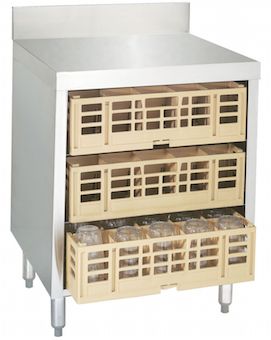 Glass Rack Storage Unit with 3" Backsplash