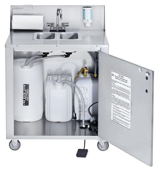 Portable Hand Sink Cart with 9-1/2" Backsplash