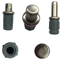 Plastic Adjustable Bullet Foot for 1-5/8"OD Tubing, Plastic Inside, Stainless Steel Outside