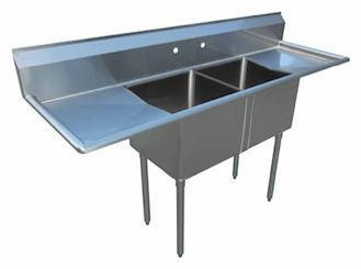 18-Gauge 304 Stainless Compartment Sink – Right Drainboard