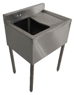 Bar Sink with 3" Backsplash – Left & Right Drainboards