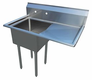 18-Gauge 304 Stainless Compartment Sink – Left Drainboard