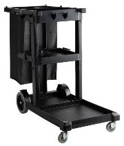 Cleaning/janitor Cart with 3 Shelves, Large Bottom