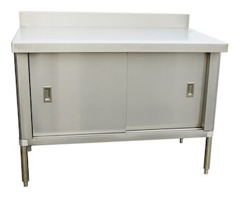 Stainless Steel Enclosed Table Cabinet – Backsplash