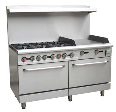 Gas Range 6 Burners with 24” Griddle & Ovens