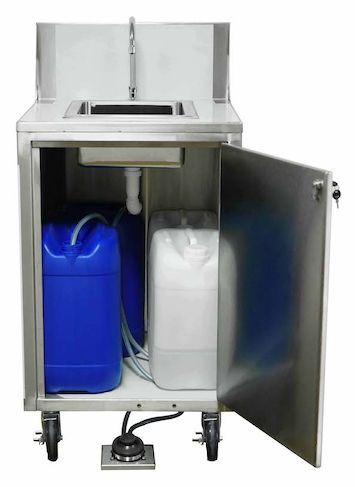 Space Saver Portable Hand Sink Cart with 9-1/2" Backsplash