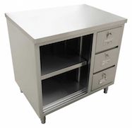 Stainless Steel Cabinet – Open Front, Drawers
