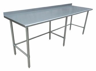 Worktable with Open Base – Rear Edge Up, Galvanized Base