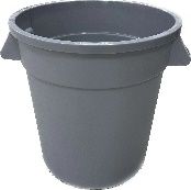 Circular Trash Can 10 Gallon(38l), Grey or Black