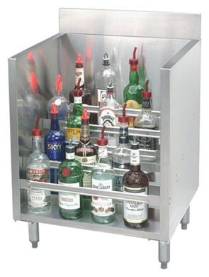 Liquor Display Cabinet with 6" Backsplash