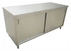 Stainless Steel Enclosed Cabinet – Sliding Doors, 16 Gauge