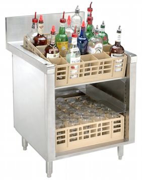 Glass Rack Storage Unit with 3" Backsplash
