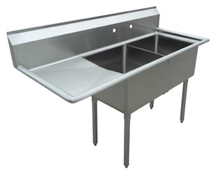 18-Gauge 304 Stainless Compartment Sink – No Drainboard