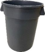 Circular Trash Can 34 Gallon(128l), Grey or Black