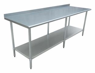 Worktable – Rear Edge Up, Galvanized Base