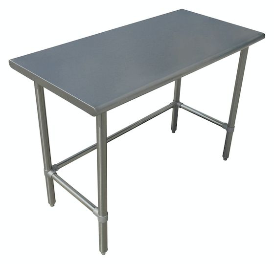 Worktable with Open Base – Galvanized Base