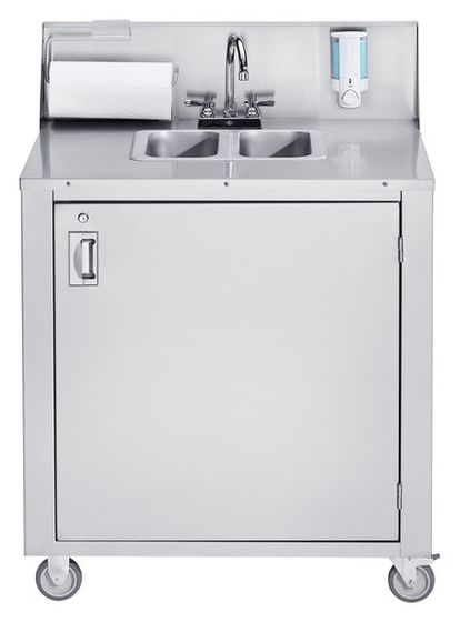 Portable Hand Sink Cart with 9-1/2" Backsplash