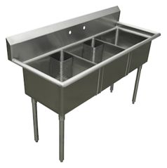 18-Gauge 304 Stainless Compartment Sink – Left Drainboard