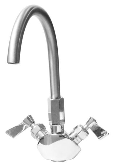 Add-on Double Faucet with 6" Gooseneck Swing Spout
