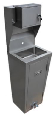 Pedestal Hand Sink with 8" Back Splash