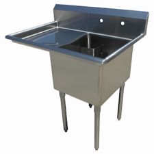 18-Gauge 304 Stainless Compartment Sink – Right Drainboard