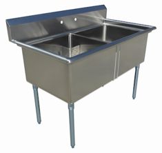 18-Gauge 304 Stainless Compartment Sink – Right Drainboard