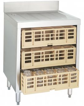 Glass Rack Storage Unit with 3" Backsplash