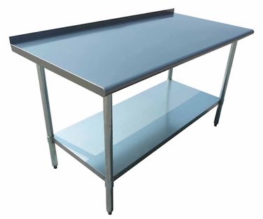 Worktable – Rear Edge Up, Galvanized Base