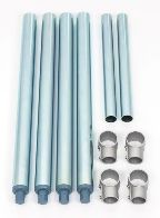 16-Gauge Galvanized Leg Tubing(4) 1-5/8"ODx18" Long with Plastic Bullet Feet