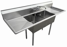 18-Gauge 304 Stainless Compartment Sink – Left Drainboard