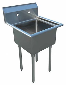 18-Gauge 304 Stainless Compartment Sink – No Drainboard