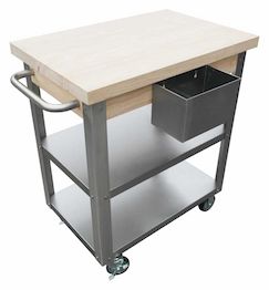 Cart, 1-3/4" Thick Rubber Wood Top Shelf