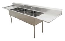 18-Gauge 304 Stainless Compartment Sink – Left Drainboard