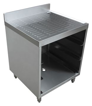 Glass Rack Storage Unit with 3" Backsplash