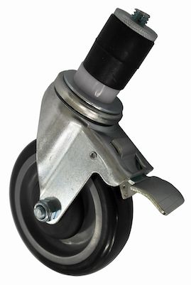 4" Caster with 1-2/5" Plastic Expanding Stem with Top Brake